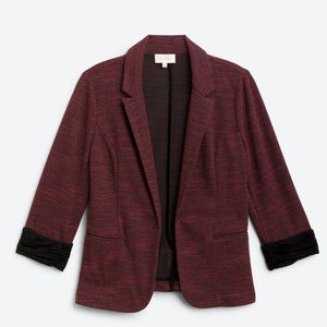 Skies Are Blue Burgundy Asa Knit Blazer